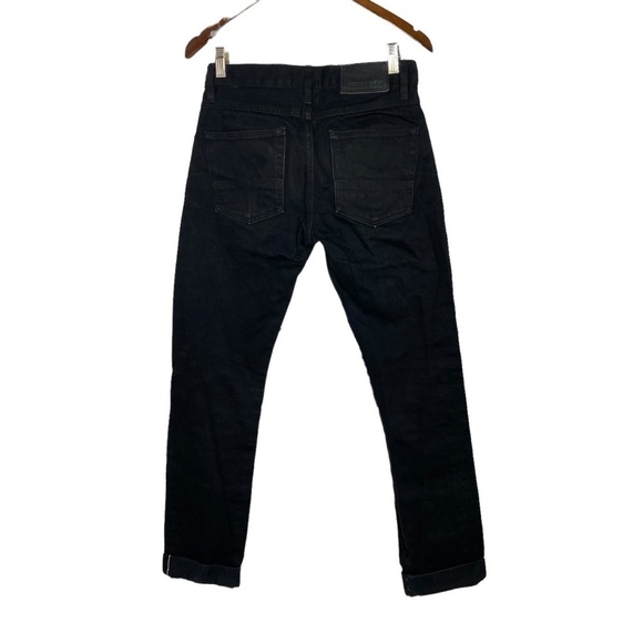 Tellason Black Cuffed Tapered Straight Leg Jeans - Picture 2 of 5